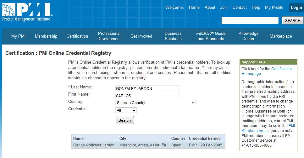 Registro Credenciales http://www.pmi.