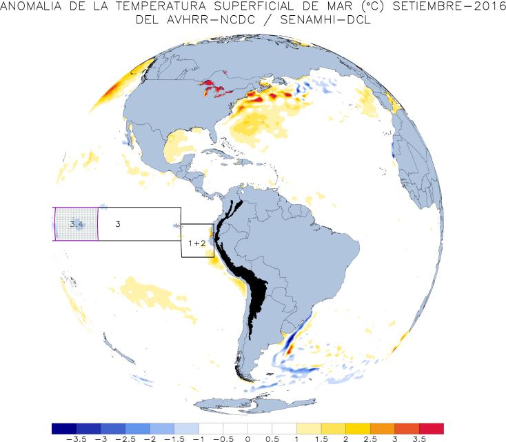 línea ecuatorial. Además, frente al litoral peruano, anomalías cálidas de TSM se han mantenido persistentes durante el mes.