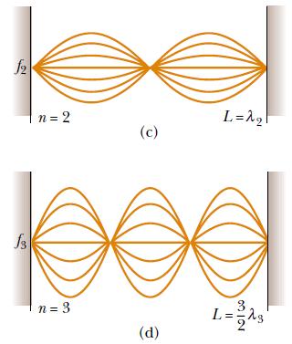 naturales de vibración son múltiplos enteros de la frecuencia fundamental.