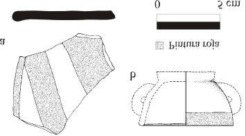 Otras formas de cerámica utilitaria son: los comales que se diferencian de los prehispánicos por la pintura roja (Figura 17d), su diámetro varía de 45-50 cm.