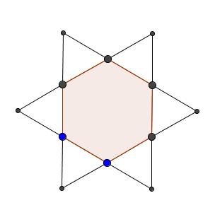 5. Si el hexágono interior de la figura tiene un área de 12 cm 2, cuál será el área de la estrella? a. 6 cm 2 b. 12 cm 2 c. 24 cm 2 d. 48 cm 2 e. 72 cm 2 6.