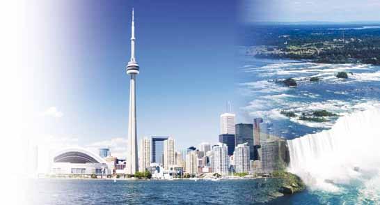 CANADÁ Toronto curso 65 Toronto, con 5.120.000 hab., es una ciudad limpia, moderna, rodeada de gran belleza natural. Ofrece una fantástica panorámica desde la CN Tower, la más alta del mundo.