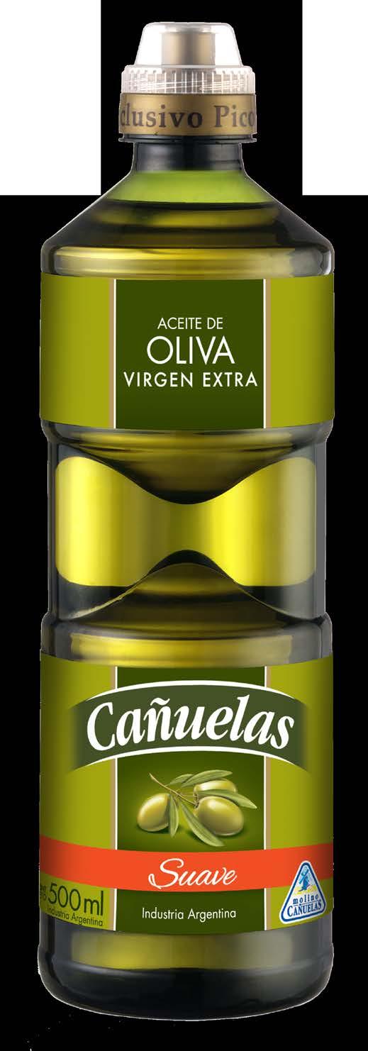 ACEITE DE OLIVA VIRGEN EXTRA SUAVE El aceite Oliva Virgen Extra Cañuelas proviene de aceitunas cuidadosamente seleccionadas para llevar a las mesas argentinas sabor y calidad.