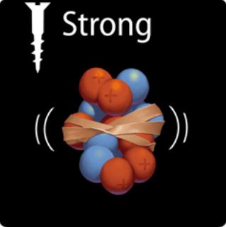 Transportada por el gluón y solo sentida por los quarks El gluón no tiene masa: m g = 0 Es de corto alcance