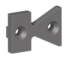 Fijador de rodillos libres Poliamida, color negro Free roller mounting block Fibreglass reinforced nylon, black Permite el montaje de rodillos en los perfiles de aluminio.