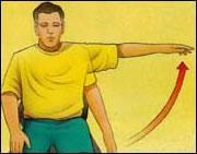 Realizar este ejercicio 3 Abducción del hombr o (activa): Levante los brazos lateralmente, con los