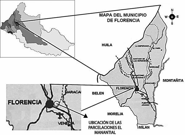 214 Rodríguez-Cardozo NR et al. Figura 1. Ubicación del área de muestreo: Reserva Natural Comunitaria El Manantial en el municipio de Florencia, Caquetá.