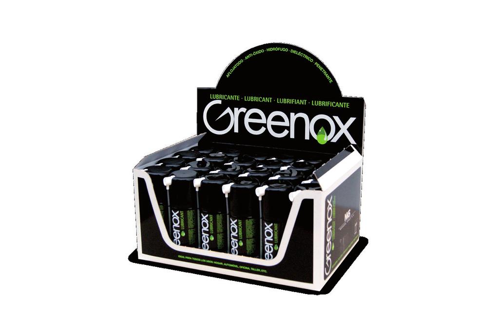 GREENOX LUBRICANTE EN SPRAY Lubricante en spray todo en uno de alta calidad para uso doméstico y profesional. Especial para evitar la corrosión y conseguir una protección continuada.