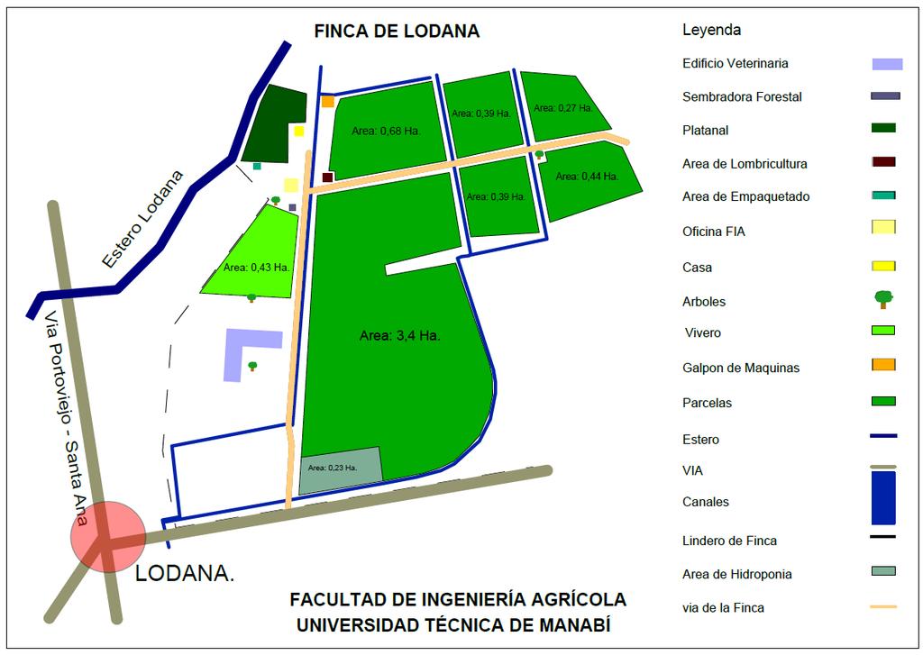 3 MEMORIA DE CÁLCULO 3.1 Ubicación de la planta de compostaje La planta se ubicará dentro de los límites del terreno la Facultad de Ingeniería Agrícola de la Universidad Técnica de Manabí.