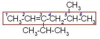 2. Numerar la cadena iniciando por el extremo más cercano al doble enlace. 3.