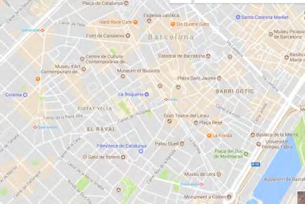 3 El trayecto del atentado de atropello en las Ramblas de Barcelona.
