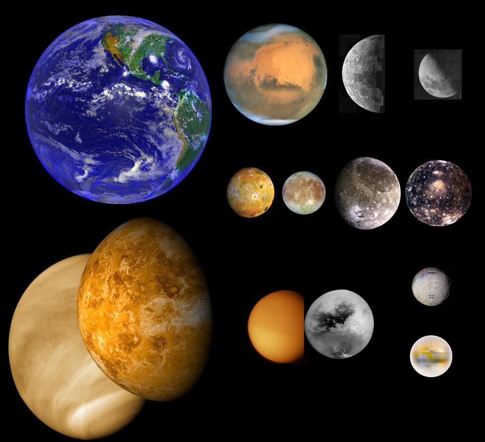 Planetas Terrestres y Satélites Principales Tierra Marte Mercurio Luna Satélites