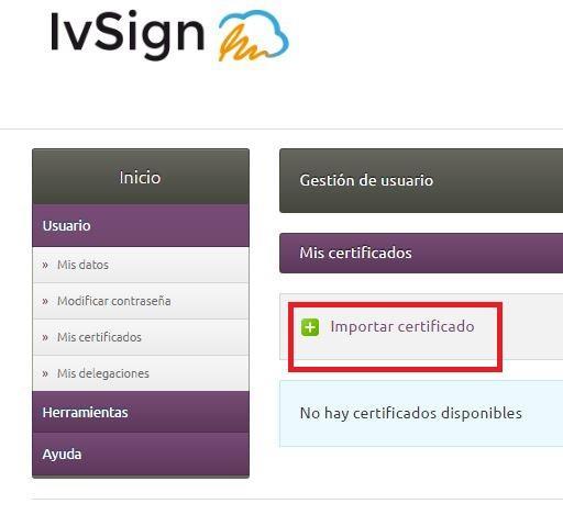 parte izquierda de la pantalla para hacer click en Mis certificados. 2.