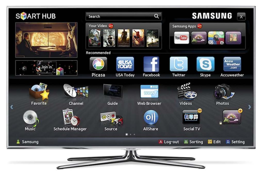 1.2.2. Televisiones Inteligentes o Smart TV Bajo este concepto se encuentran aquellos televisores de última hornada que permiten la conexión a internet, así como reproducir contenidos enlazando el