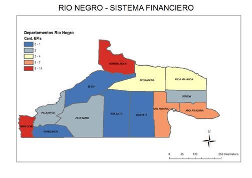 5. Los datos agregados dan cuenta de un nivel de depósitos y préstamos totales equivalentes al 8 y 16% del Producto Bruto Geográfico de Rio Negro, con un saldo de $ 8.000 de préstamos y $ 20.