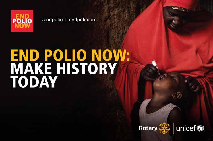 NOTICIAS DEL MES EVENTOS DISTRITALES Infórmate sobre los avances alcanzados hacia la erradicación de la polio siguiendo el evento de Rotary para el Día Internacional contra la Polio que se