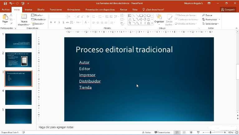 Guía de Microsoft Word 06 Vistas de una presentación En la pestaña Vistas puede elegir cómo