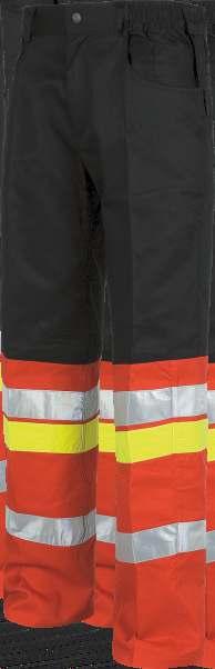 A back pocket with zip fasteners on the sides. Three reflective tapes on chest and back.