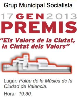 Acció per València Especial Premis Els Valors de la Ciutat, la Ciutat dels Valors Los socialistas de la ciudad de