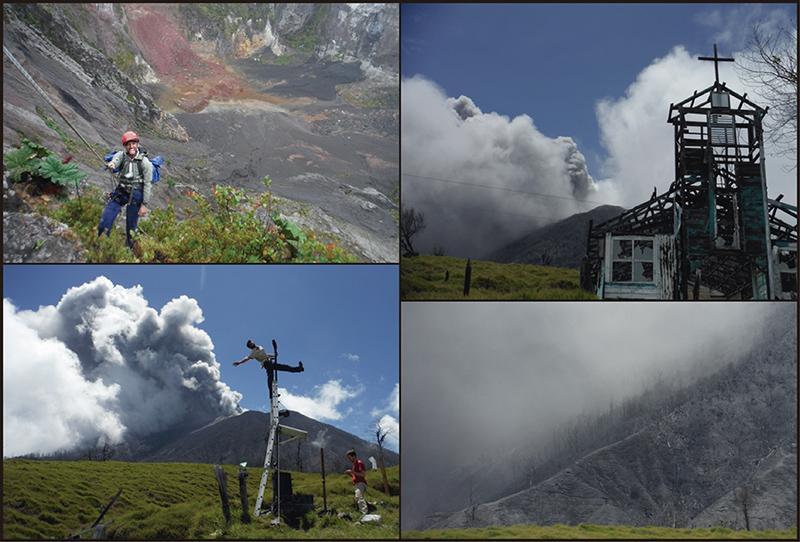 Boletín de Vulcanología Estado de los Volcanes de Costa Rica Mayo 2015 Foto arriba izquierda: trabajo en el fondo del Cráter Principal del Volcán Irazú el 19 de mayo del 2015.