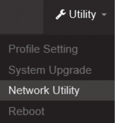 3. Para ceomprobar la conectividad, haga clic en Utility (herramienta) y en Network Utility (herramienta d red) en la