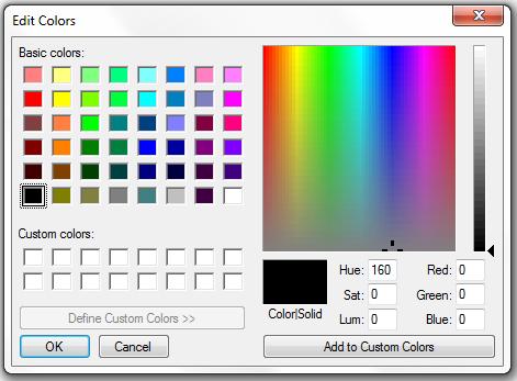 Relleno Contorno Seleccionar el tono de color necesario y hacer clic en Add