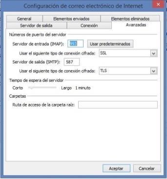 Terminación de correo Servidor SMTP Puerto @test.aragon.es test.aragon.es 587 STARTTLS @aragon.