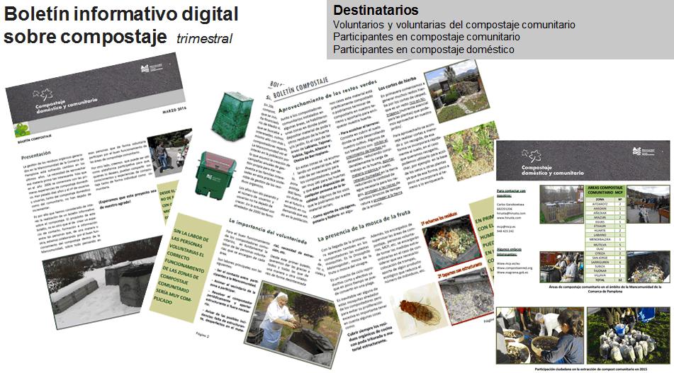 La Mancomunidad de la Comarca de Pamplona edita un boletín informativo digital sobre compostaje Puedes echarle un vistazo pinchando sobre los links: - Primer número en castellano - Primer número en