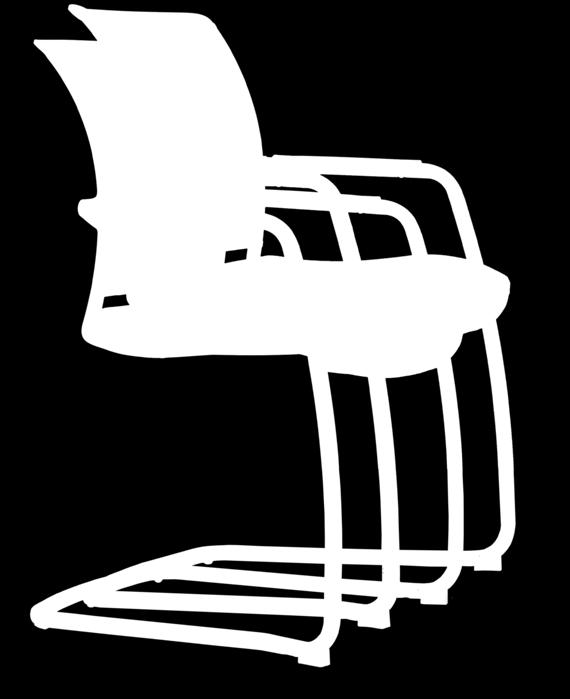 diseño cuadrangular de la silla operativa Light, así