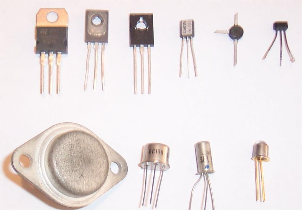 Transistor, tipos y símbolos Existen en forma de pastilla, cilíndricos, etc.