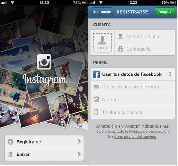 Busca a tus amigos en Instagram Una vez creada la cuenta en Instagram, la app ofrece la