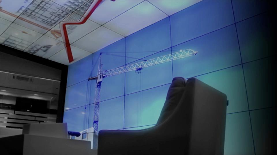 Samsung Showroom Ciudad de México Video Wall fondo: 5 x 4 monitores de 46 Video Wall