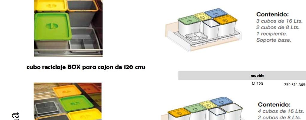 332 cubo reciclaje BOX para cajon de 90 cms mueble