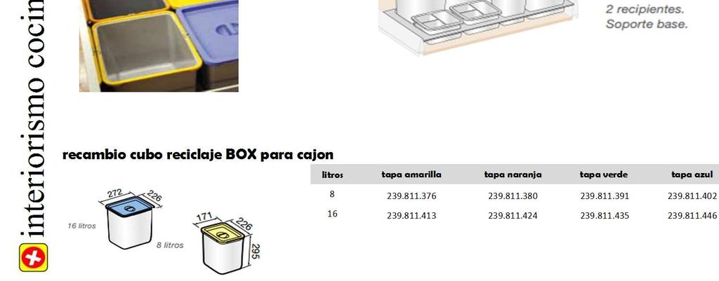 mueble M-20 365 recambio cubo reciclaje BOX para cajon