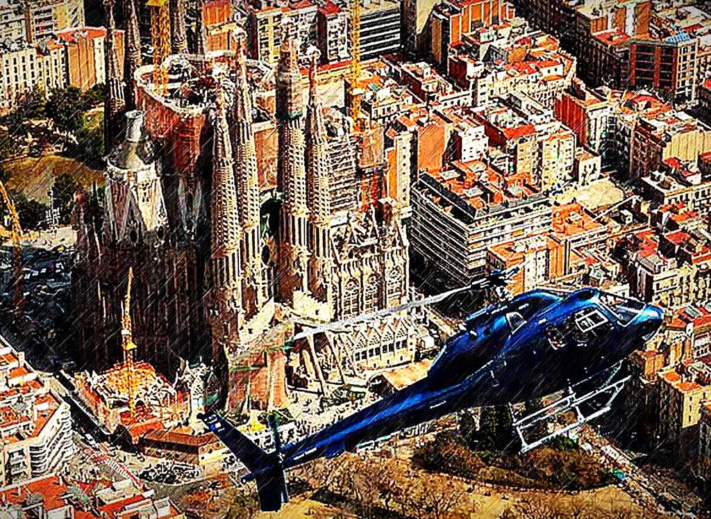 Helicoptero Barcelona ciudad y provincia ofrecen un skyline espectacular.