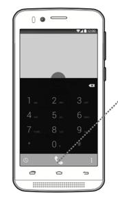 10. Realizar llamadas Paso 01 Pulse [Teléfono] en la pantalla de aplicaciones. Pulse el icono de teléfono en la parte inferior de la pantalla.