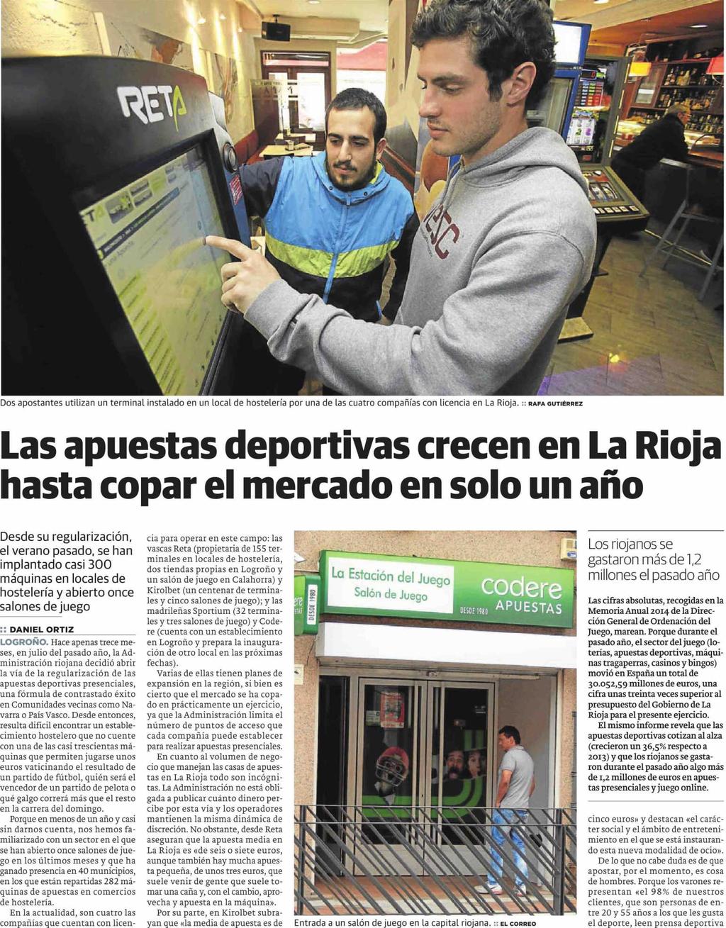 El Correo español-el Pueblo vasco (Ed. la Rioja) La Rioja 10/08/15 Prensa: Diaria Tirada: 1.