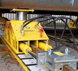 Sistemas de deslizamiento El sistema de deslizamiento HSK se compone de una serie de zapatas deslizantes accionadas por cilindros de tracción-presión que se desplazan sobre un carril previamente