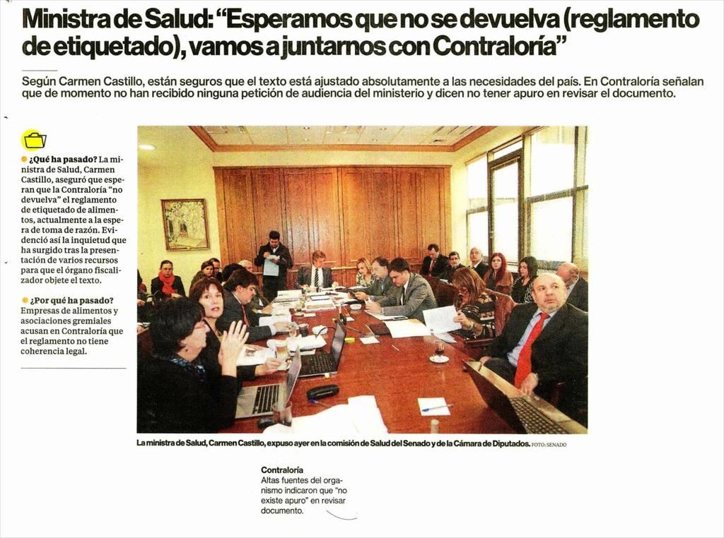 03/06/2015 DIARIO PULSO - STGO-CHILE 24 3 MINISTRA DE SALUD: "ESPERAMOS QUE NO SE
