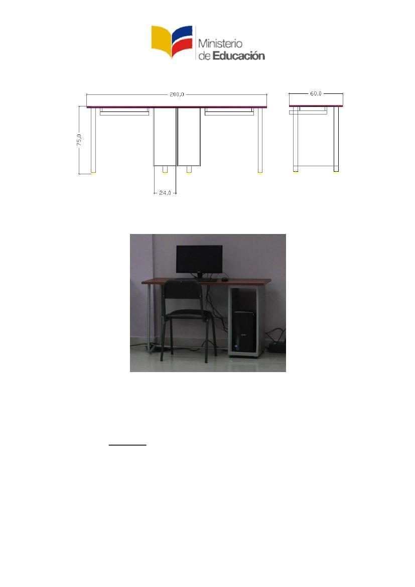 Foto de escritorios para computación: Escritorio para computadora Pizarrón (EI) (EGB) (BGU) Estructura: Superficie: Marco: madera triplex tipo A espesor 12mm.