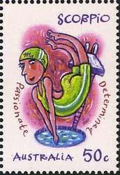 2007 Abril 3 : Zodiaco, gomados, perforados, emitidos en hojas de 50 sellos (Scott :