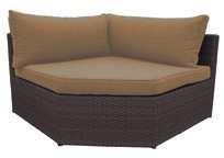 sofá / sofa / sofa Humphrey Sofá de ratán sintético trenzado en PE de 1,4 mm de grosor en color chocolate, con estructura de aluminio.