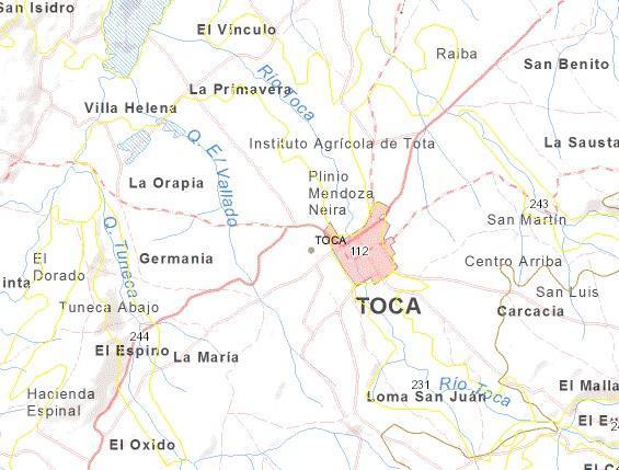 4.2 Límites del municipio Ilustración 10 : Quebrada Tuaneca, cerca al municipio de Toca.
