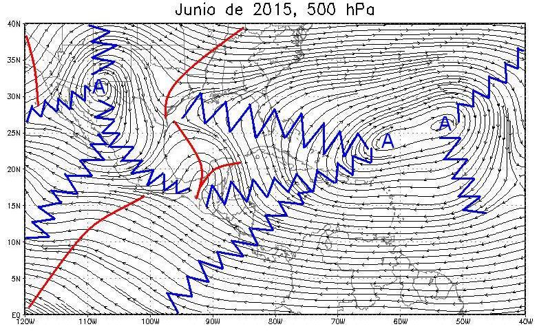 7 Resumen Meteorológico Mensual Dicha configuración mantuvo una tendencia a propiciar una atmósfera relativamente apta para la convección, ya que no presentó una circulación que inhibiera dichos