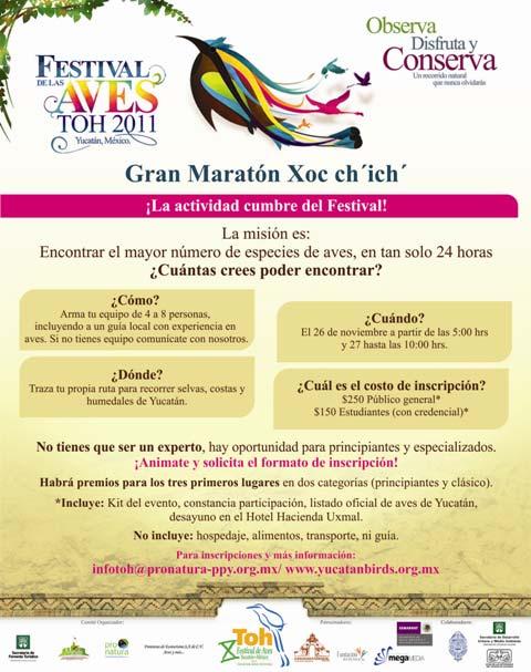 el Gran Maratón Xoc ch ich! Para mayor información: informacion@pronatura ppy.org.