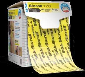 Sicrall 170 Cinta de alto rendimiento adhesiva por una sola cara para orificios de insuflado 17 cm de ancho sellado hermético al aire de orificios de insuflado caja con elemento auxiliar de