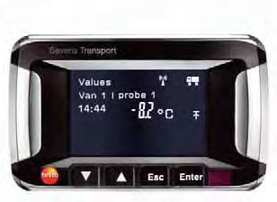 Monitor testo Saveris El Monitor Saveris funciona como pantalla para mostrar al conductor en todo momento los valores de medición y las alarmas en caso de que se sobrepase un valor límite.