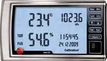 Medidor de humedad/temperatura/presión testo 622 Fácil y precisa monitorización de las condiciones ambiente Medición precisa de temperatura, humedad y presión Todos los valores importantes en