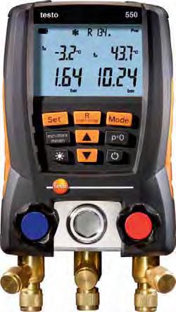 Analizador de refrigeración testo 550 El analizador para sistemas de refrigeración y bombas de calor Cálculo del recalentamiento/subenfriamiento en tiempo real con hasta dos sondas de temperatura