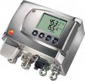 Transmisor de presión diferencial con humedad/temperatura opcional testo 6381 Medición de presión diferencial, velocidad y caudal; opcionalmente humedad y temperatura Ajuste automático del punto